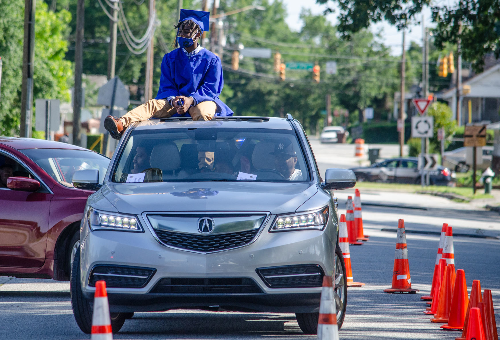 Dudley High School's drive-thru graduation